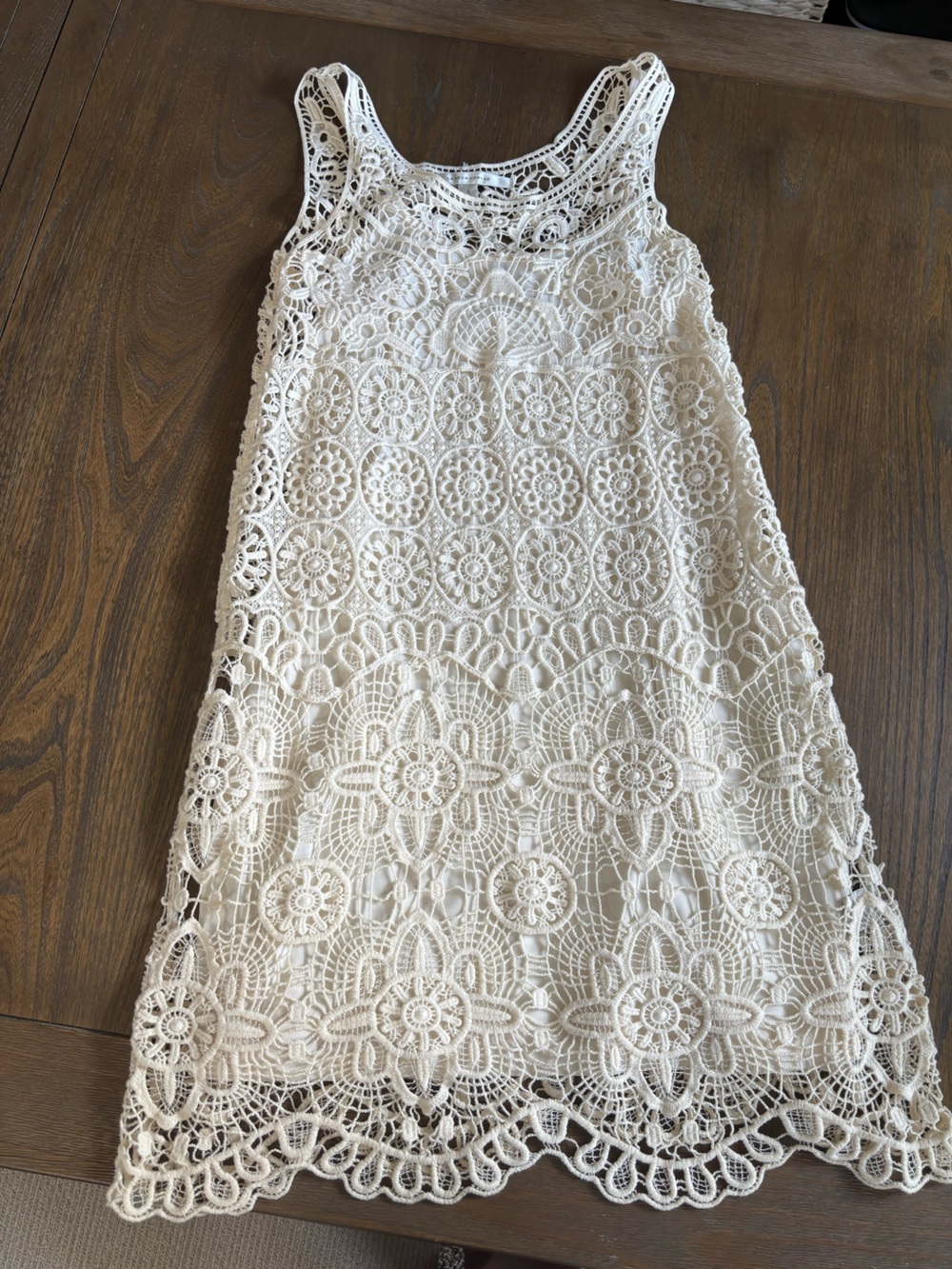 LC Lauren Conrad Cream Crochet Lace Dress